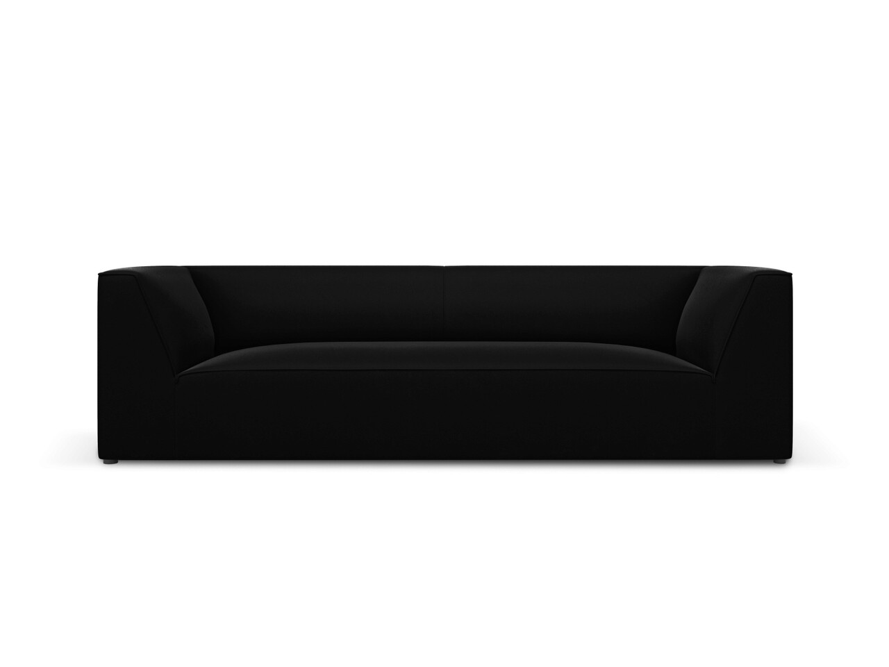 Canapea 3 locuri, Ruby, Micadoni Home, BL, 232x93x69 cm, catifea, negru - imagine 6